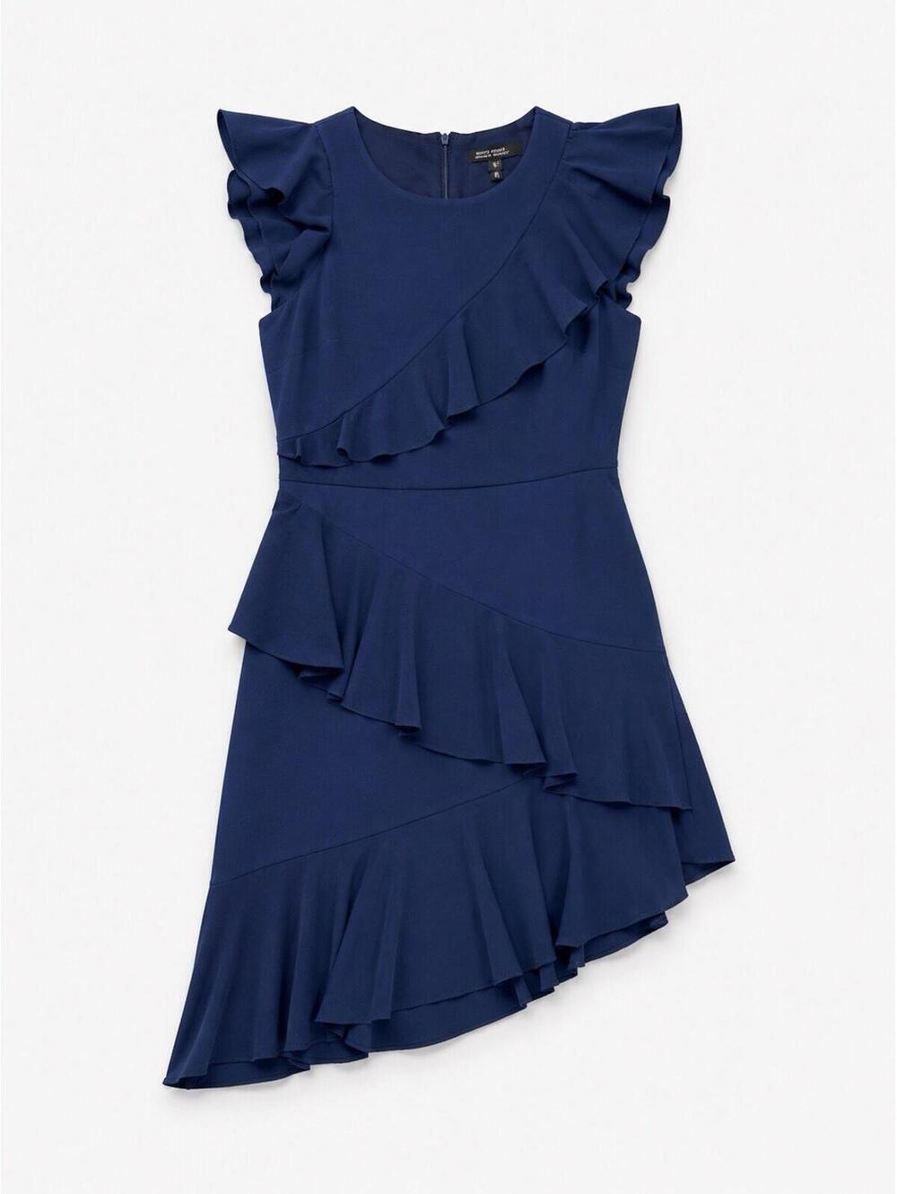 MAGGY LONDON  Stretch Midi Dress Dark Navy 10P